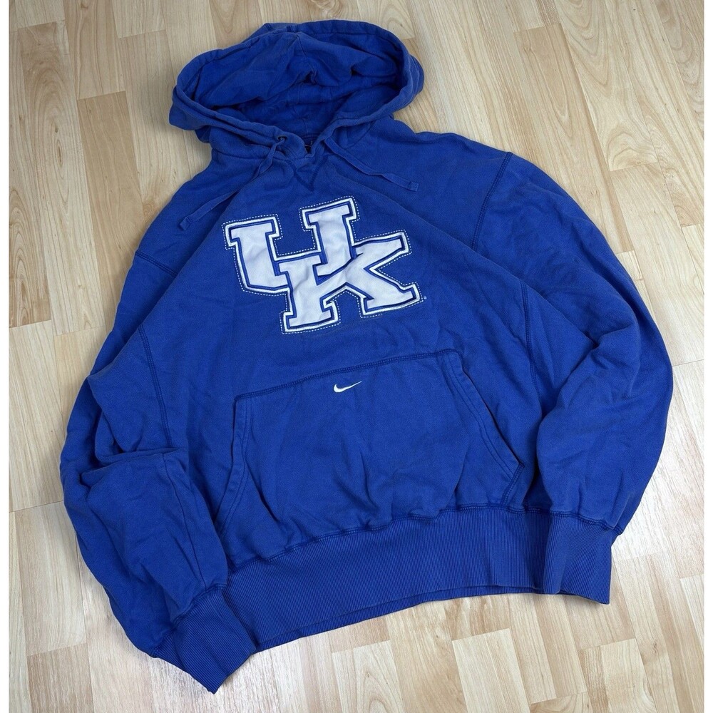 Y2K Nike Kentucky Wildcats Embroidered Center Swoosh Hoodie / Blue / Size Large